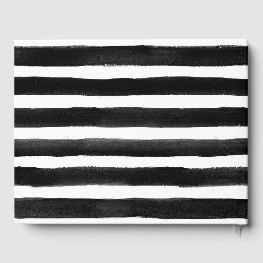 Waterverf Blush Pink Floral Stripes Baby shower Gastenboek (Achterkant)