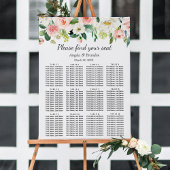 Waterverf Blush Pink Floral Wedding Seating Chart Poster