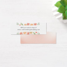 Waterverf Blush Pink Floral Wedding Website Kaart