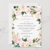 Waterverf Blush Pink Florals Vrijgezellenfeest Kaart (Voorkant)