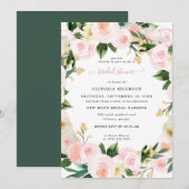 Waterverf Blush Pink Florals Vrijgezellenfeest Kaart (Voorkant / Achterkant)