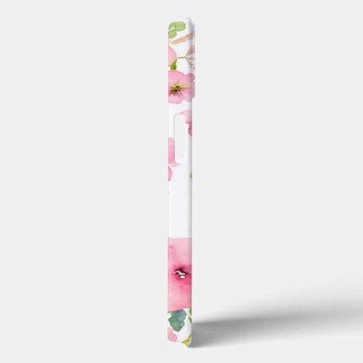 Waterverf Blush Pink Flowers Meadow Monogram Naam Case-Mate iPhone Case (Achterkant / Rechts)