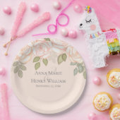 Waterverf Blush Pink Flowers Wedding Party Papieren Bordje (Feest)