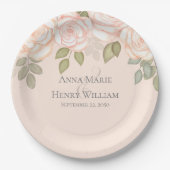 Waterverf Blush Pink Flowers Wedding Party Papieren Bordje (Voorkant)