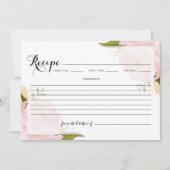 Waterverf Blush Pink Garden Rozen Recipe Kaart (Voorkant)