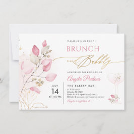 Waterverf Blush Pink Gum Eucalyptus Brunch Bubble Kaart