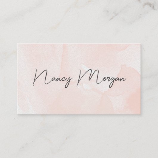 Waterverf Blush Pink handgeschreven script Visitekaartje (Voorkant)