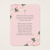 Waterverf Blush Pink Memorial Funeral Prayer Kaart (Achterkant)