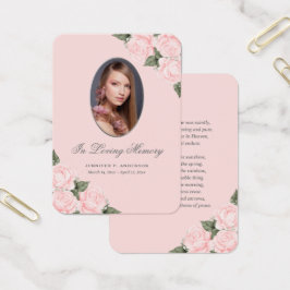 Waterverf Blush Pink Memorial Funeral Prayer Kaart