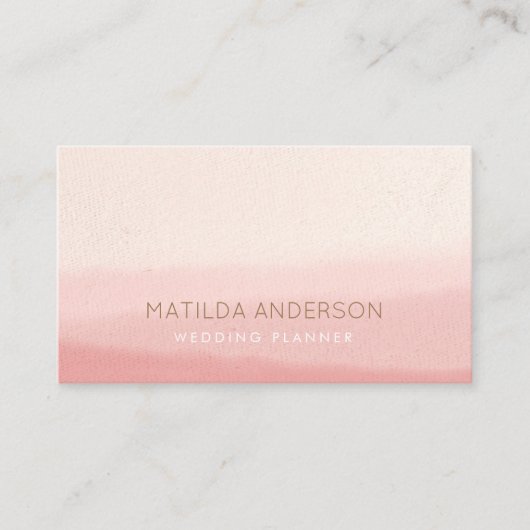 Waterverf | Blush Pink Modern Minimalist Visitekaartje (Voorkant)