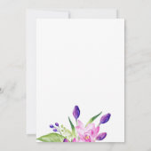 Waterverf Blush Pink Navy Bloemen Verjaardagsfeest Kaart (Achterkant)