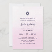 Waterverf Blush Pink Ombre | Bat Mitzvah Kaart (Voorkant)