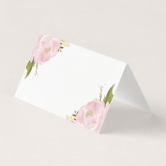 Waterverf Blush Pink Peonies Floral Kaart (Voorkant)