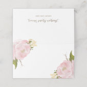 Waterverf Blush Pink Peonies Florence Place Cards Plaatskaartje (Buitenkant ongevouwen)