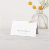 Waterverf Blush Pink Peonies Florence Place Cards Plaatskaartje (Achterkant)