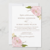 Waterverf Blush Pink Peonies Weddenschap Kaart (Voorkant)