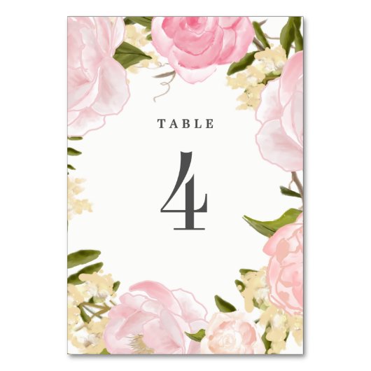 Waterverf Blush Pink Peonies Wedding Kaart (Voorkant)