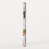 Waterverf Blush Pink Peony Roos Monogram Case-Mate iPhone Case (Achterkant/rechts)