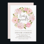 Waterverf Blush Pink Peony Wreath Baby Sprinkle Kaart<br><div class="desc">Nodig gasten uit voor uw evenement met deze aanpasbare baby sprinkle-uitnodiging. Het heeft een blush roze pioenenkrans. Personaliseer deze botanische uitnodiging door uw gegevens toe te voegen. Deze roze bloemenkrans baby sprinkle uitnodiging is ideaal voor lente- en tuinevenementen.</div>