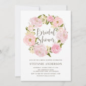 Waterverf Blush Pink Peony Wreath Vrijgezellenfees Kaart (Voorkant)