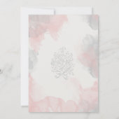 Waterverf Blush Pink Pewter theBarefootBride™ Kaart (Achterkant)