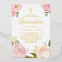 Waterverf Blush Pink Pony Floral Baby Dedication