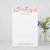 Waterverf Blush Pink Rose Flowers Gepersonaliseerd Briefpapier (Staand voorkant)