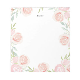 Waterverf Blush Pink Rose Flowers Persoonlijke not Notitieblok