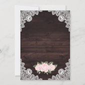 Waterverf Blush Pink Rustic Floral Wedding Kaart (Achterkant)