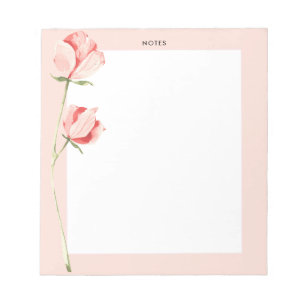 Waterverf Blush Pink Spring Blooms Floral Notitieblok