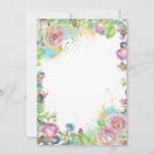 Waterverf Blush Roos Bridal Shower Invitation Kaart (Achterkant)