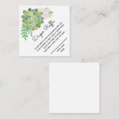 Waterverf Blush Roos en Succulent Diaper Raffle Informatiekaartje (Voorkant / Achterkant)