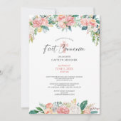 Waterverf Blush Roos Floral Cross First Community Kaart (Voorkant)