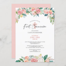 Waterverf Blush Roos Floral Cross First Community