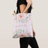  Waterverf Blush Roos Floral Tote Bag (Dichtbij)