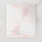 Waterverf Blush Roos | Gevouwen kaart Plaatskaartje (Buitenkant ongevouwen)