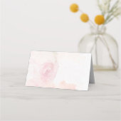 Waterverf Blush Roos | Gevouwen kaart Plaatskaartje (Achterkant)