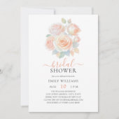 Waterverf Blush Roos Gold Garden Vrijgezellenfeest Kaart (Voorkant)