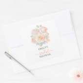 Waterverf Blush Roos Gold Garden Vrijgezellenfeest Vierkante Sticker (Envelop)