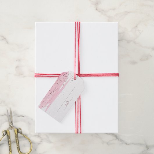 Waterverf Blush & Roos Gold Place Card-kaart Cadeaulabel (Met Touw)
