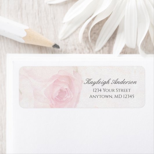 Waterverf Blush Roos | Retouradres Etiket (Insitu)