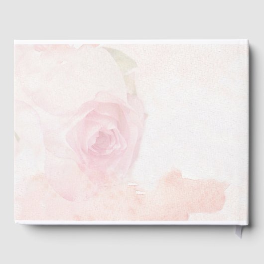 Waterverf Blush Roos | Weddenschap Gastenboek (Achterkant)