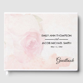 Waterverf Blush Roos | Weddenschap Gastenboek