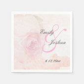 Waterverf Blush Roos | Weddenschap Servet (Voorkant)