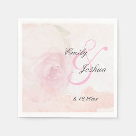 Waterverf Blush Roos | Weddenschap Servet