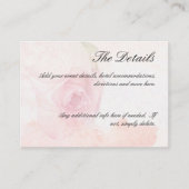 Waterverf Blush Roos | Weddenschapskaart Informatiekaartje (Voorkant)