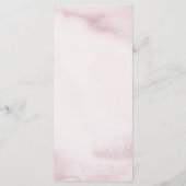 Waterverf Blush roze Afstuderen Invoermenu Uitnodi Menu (Achterkant)