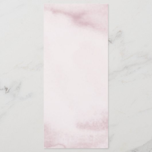 Waterverf Blush roze Afstuderen Invoermenu Uitnodi Menu (Achterkant)