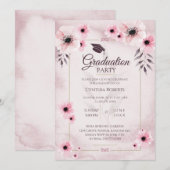 Waterverf Blush Roze Afstuderen Kaart (Voorkant / Achterkant)