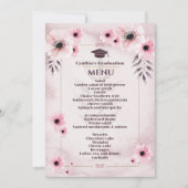 Waterverf Blush roze Afstuderen menu Kaart (Voorkant)